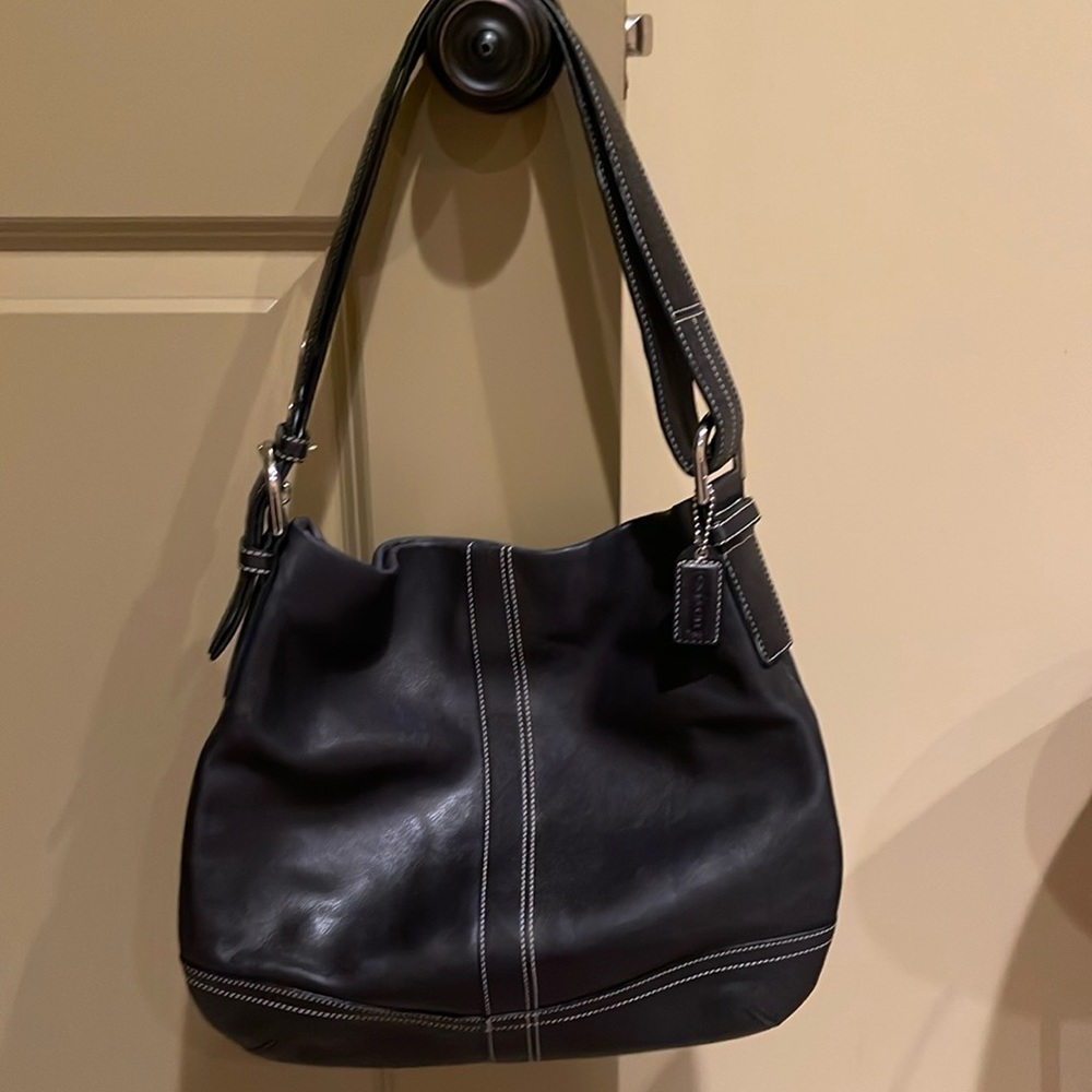 Coach black leather purse